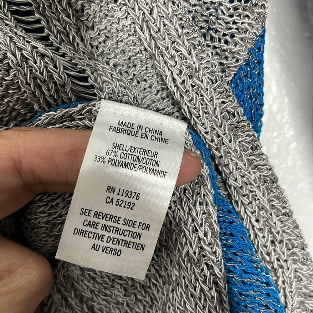 Helmut Lang Gray Blue Color Block Long Sleeve Swe… - image 5